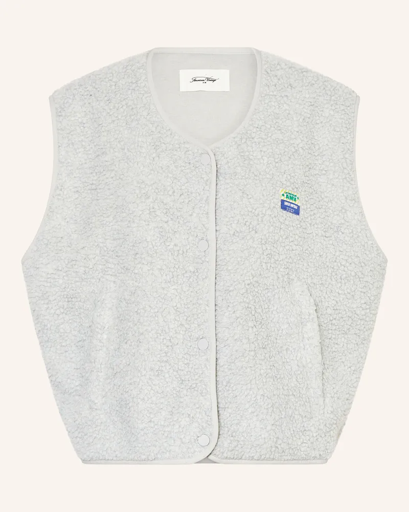 American Vintage Teddyfell-Weste grau Hellgrau