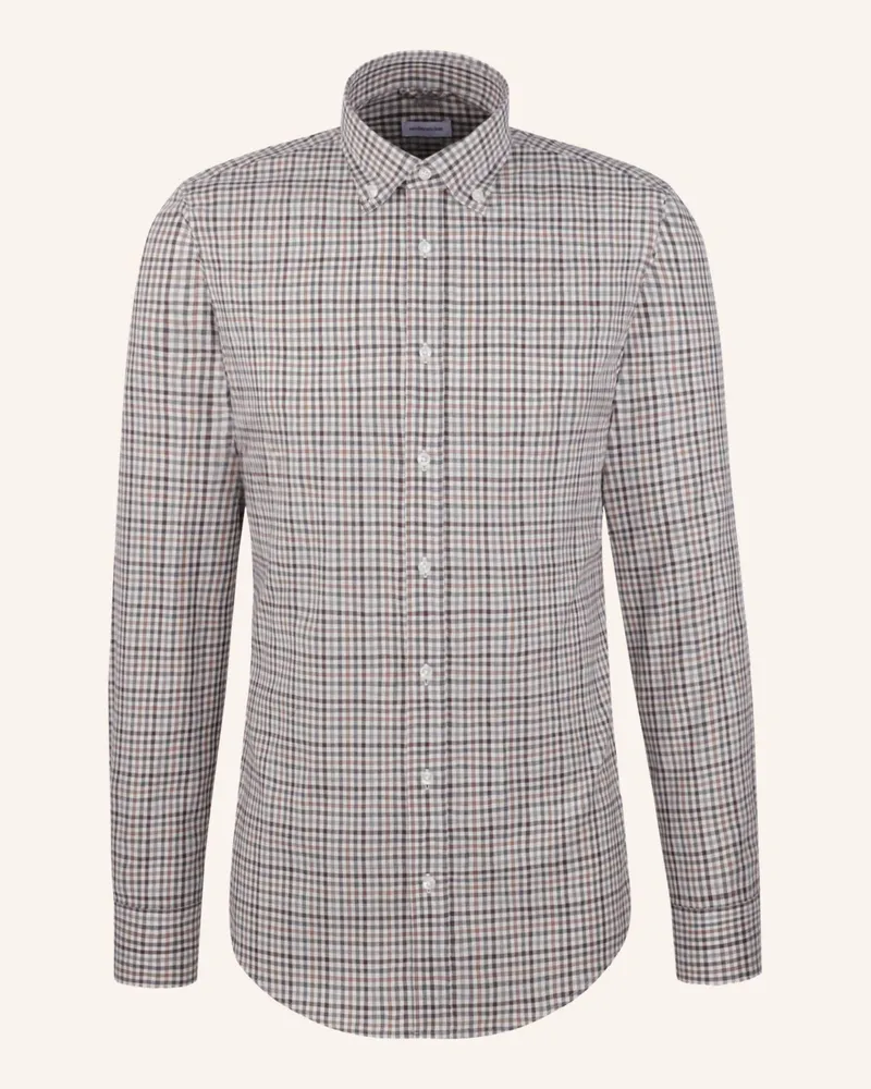 Seidensticker Flanellhemd Slim Fit Braun