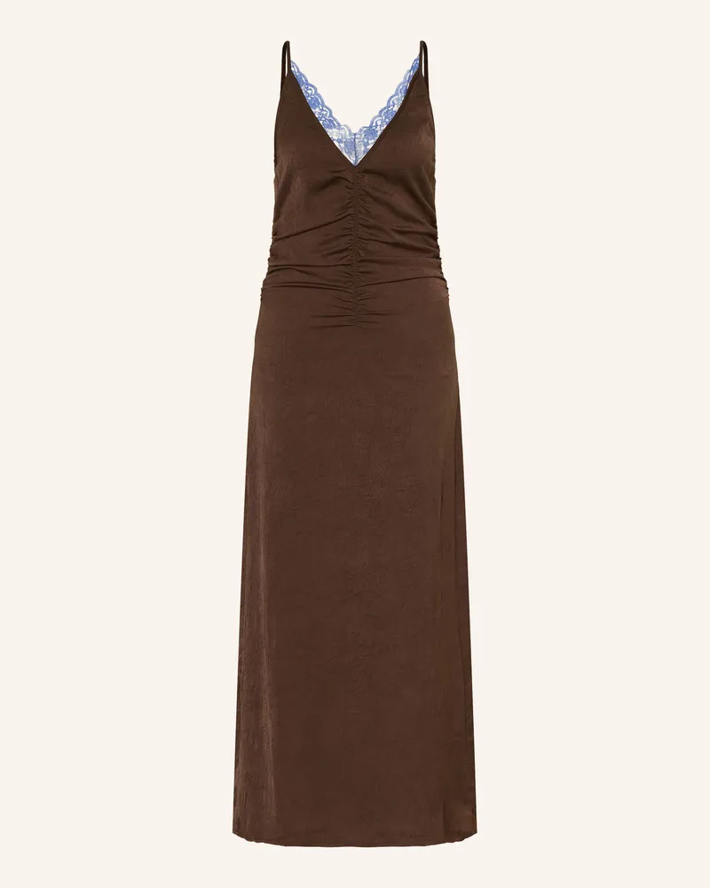 Baum und Pferdgarten Kleid Atalie Mit Spitze blau Dunkelbraun