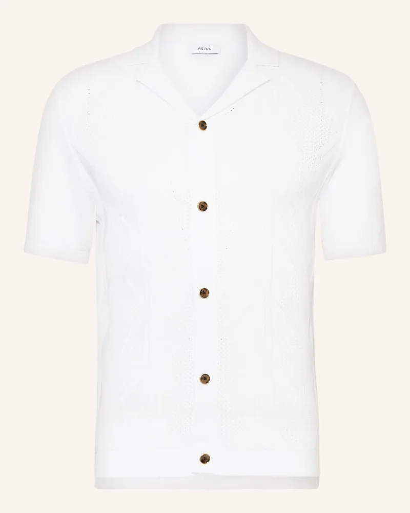 Reiss Strickhemd FORTUNE Slim Fit Weiss