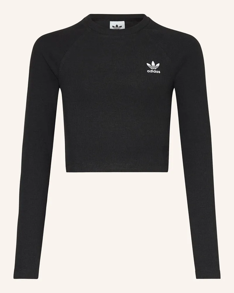 adidas Longsleeve RIB CROP Schwarz