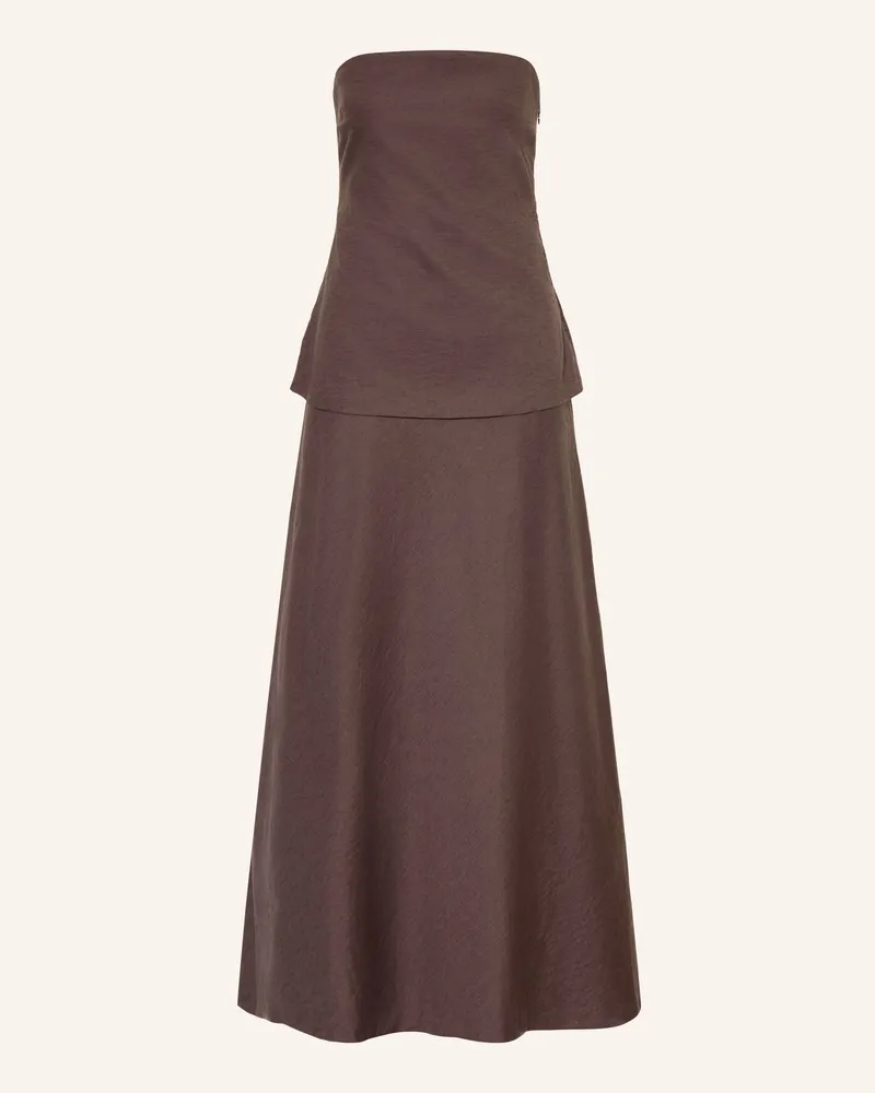 Mrs & HUGS Off-Shoulder-Kleid braun Dunkelbraun