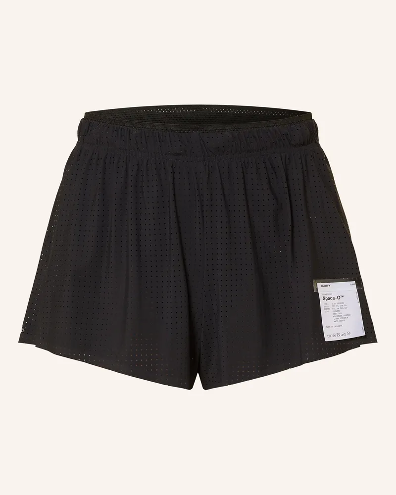 Satisfy 2-In-1-Laufshorts Space-O™ 2.5" Distance schwarz Schwarz