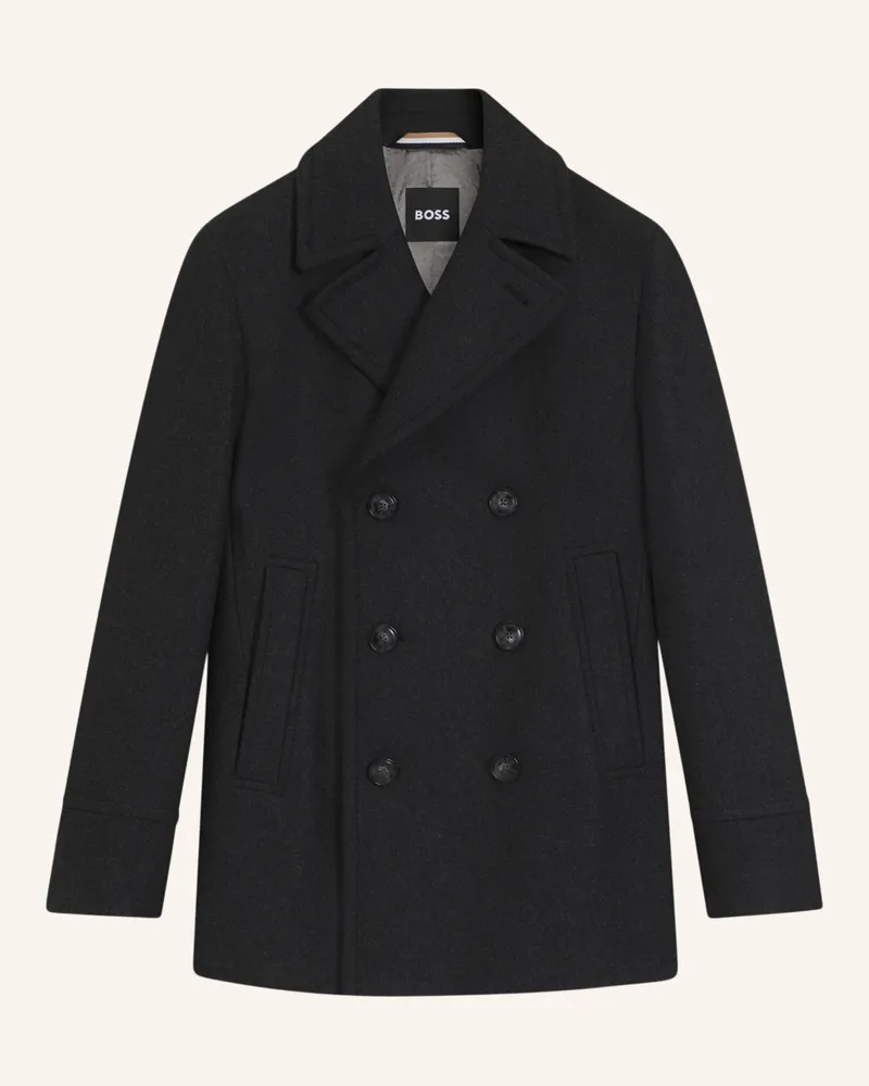 HUGO BOSS Klassischer Mantel H-HYDE-PCOAT-234 Slim Fit Grau