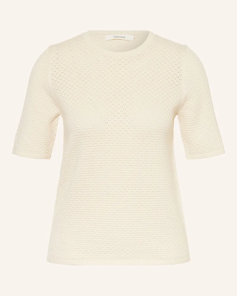Selected Strickshirt weiss Ecru