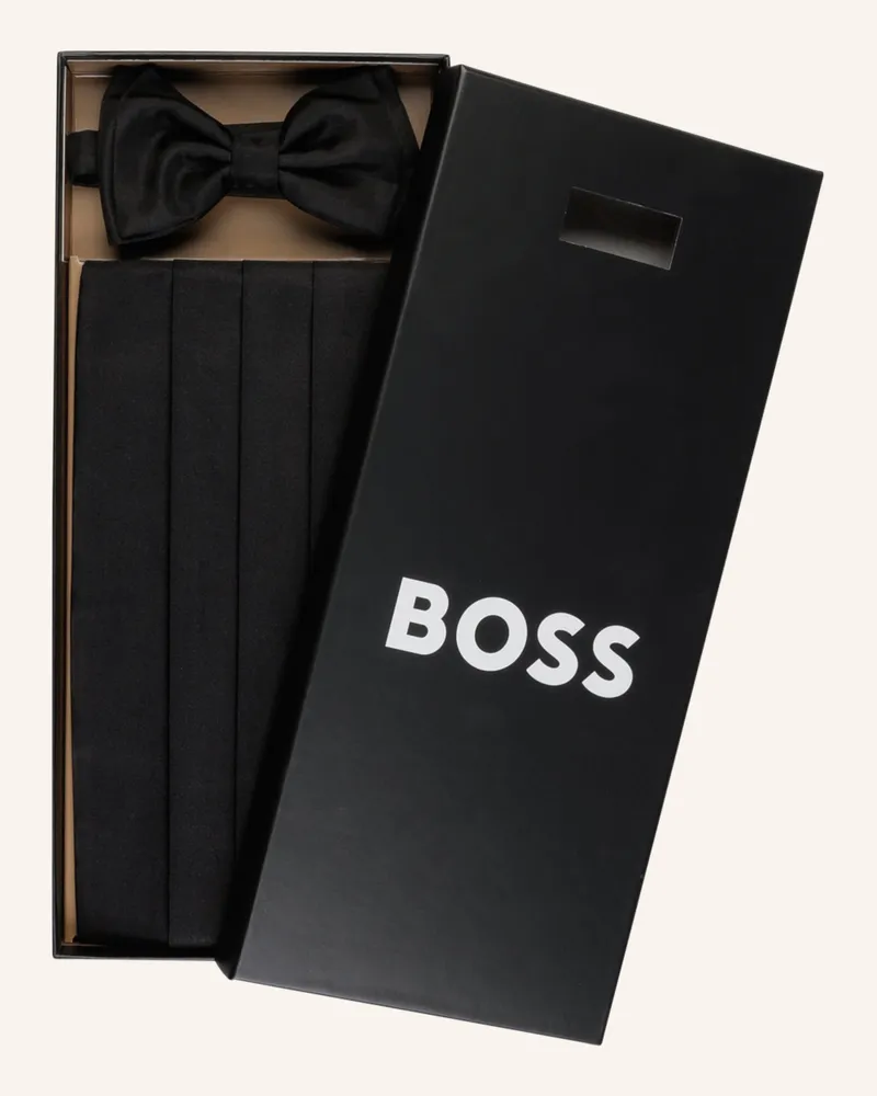 HUGO BOSS Set: Fliege Und Kummerbund Mit Geschenkbox schwarz Schwarz