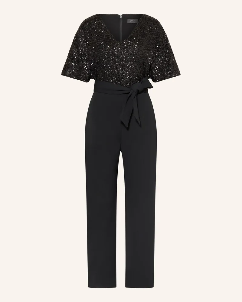 S.Oliver Jumpsuit mit Pailetten Schwarz