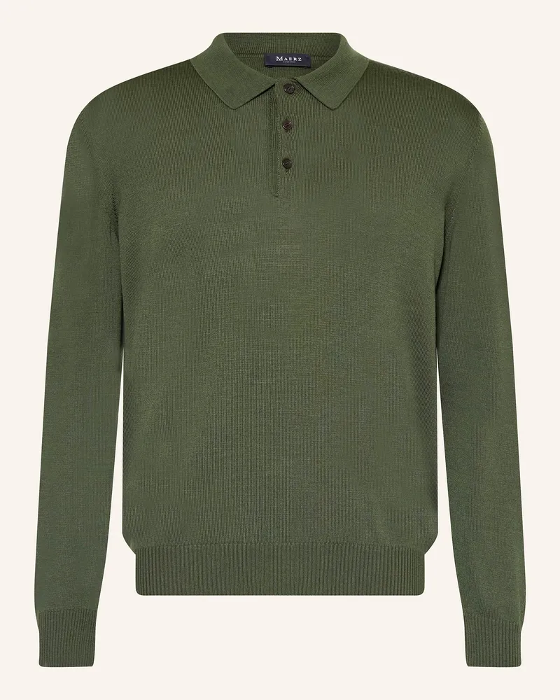 Maerz Strick-Poloshirt Dunkelgrün