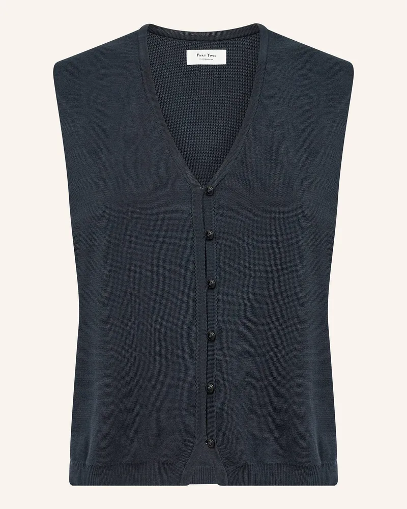 Part Two Strickweste blau Dunkelblau