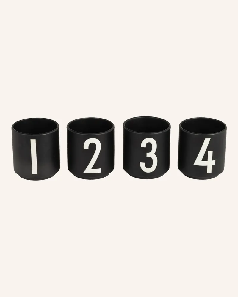 DESIGN LETTERS 4er-Set Kerzenhalter Nude schwarz Schwarz