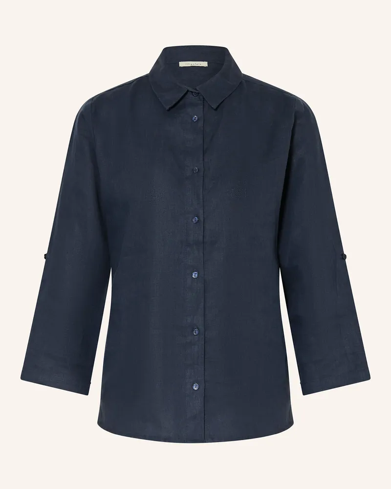 lilienfels Hemdbluse aus Leinen mit 3/4-Arm Dunkelblau