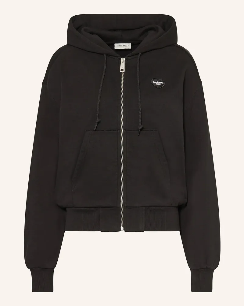 Carhartt WIP Sweatjacke W' Hodded Heart schwarz Schwarz