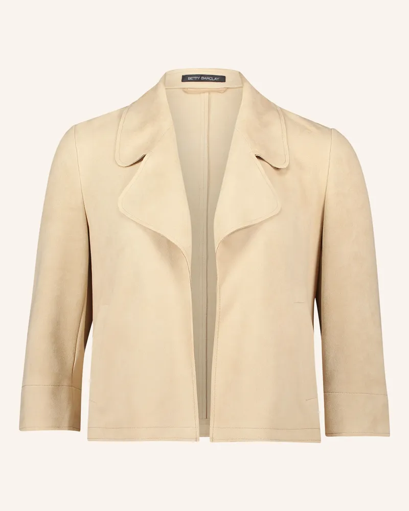 Betty Barclay Jacke in Lederoptik mit 3/4-Arm Beige