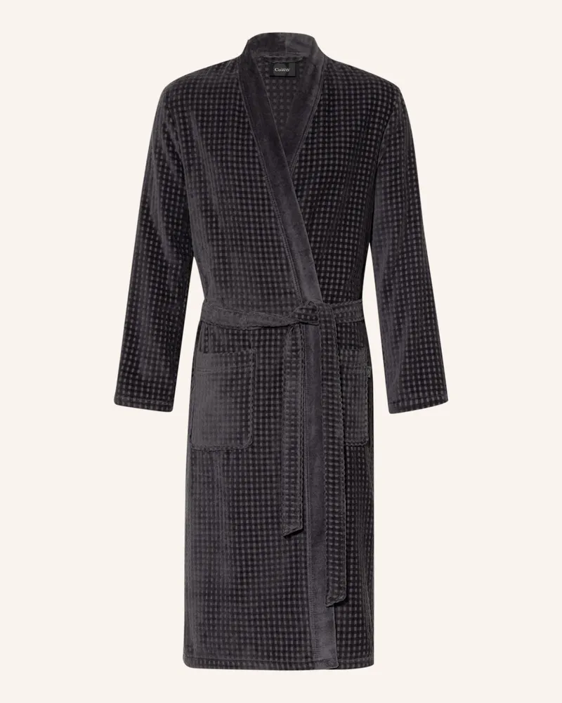Cawö Herren-Bademantel grau Dunkelgrau