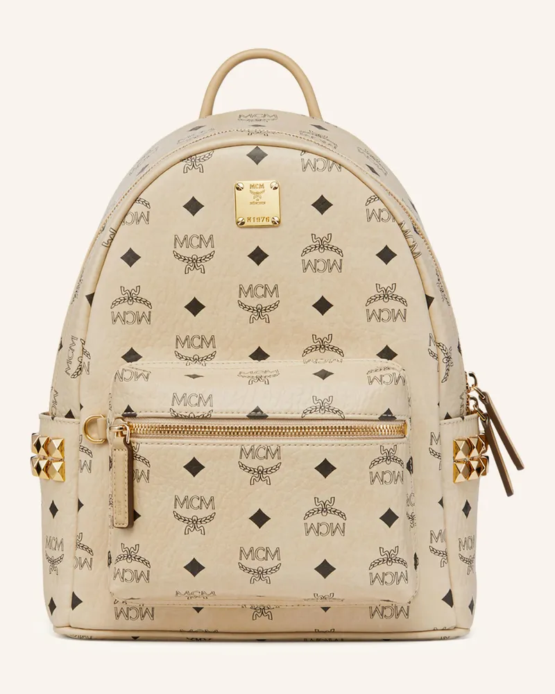 MCM Rucksack Stark Small Mit Nieten beige Creme