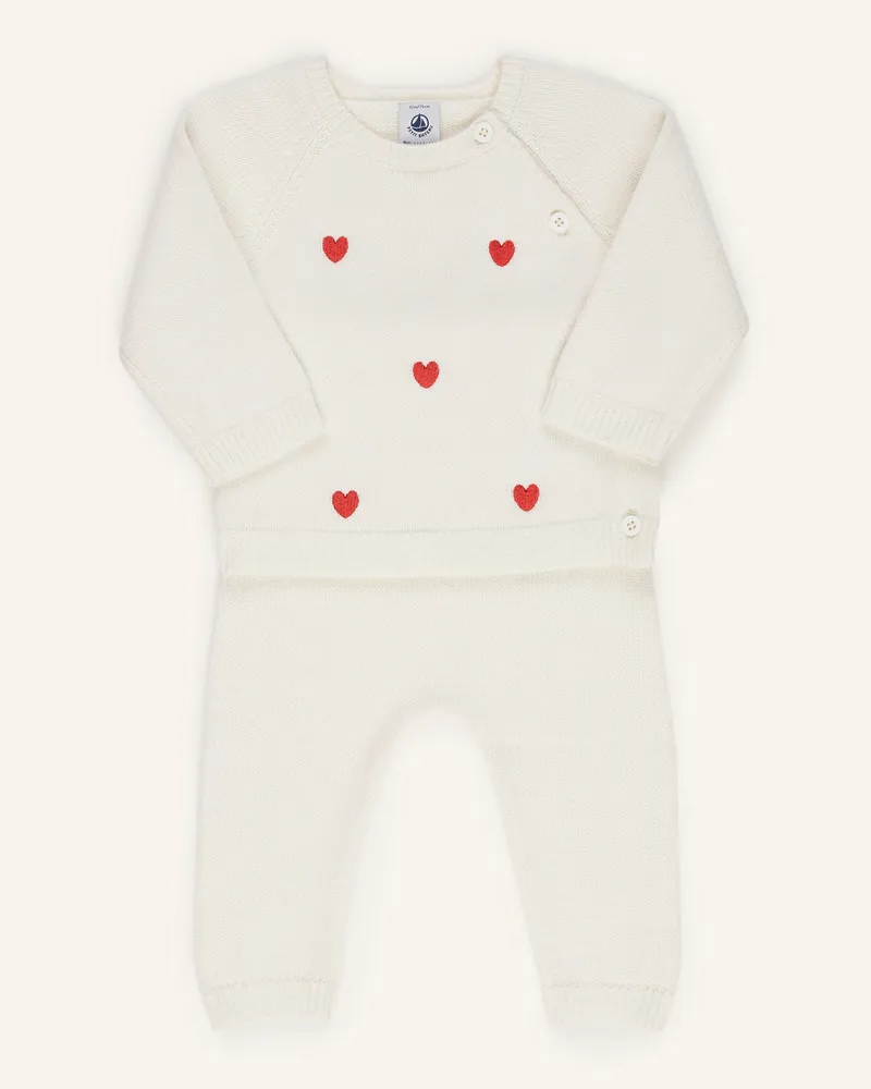 Petit Bateau Set: Pullover und Strickhose Weiss