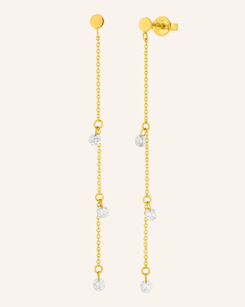Leaf Ohrhänger PURE CHAIN aus 18 Karat Gelbgold mit Diamanten Gold