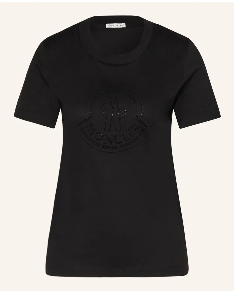 Moncler T-Shirt mit Schmucksteinen Schwarz