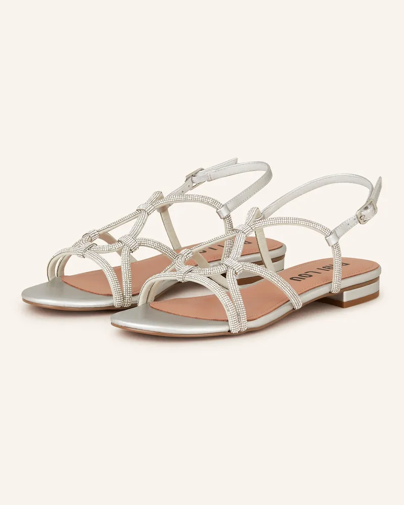 Bibi Lou Sandalen mit Schmucksteinbesatz Silber