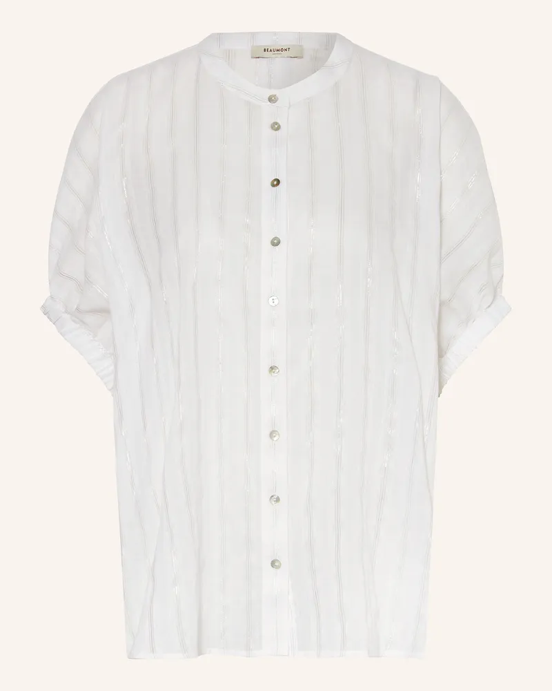 Beaumont Amsterdam Hemdbluse IDA mit Glitzergarn Weiss