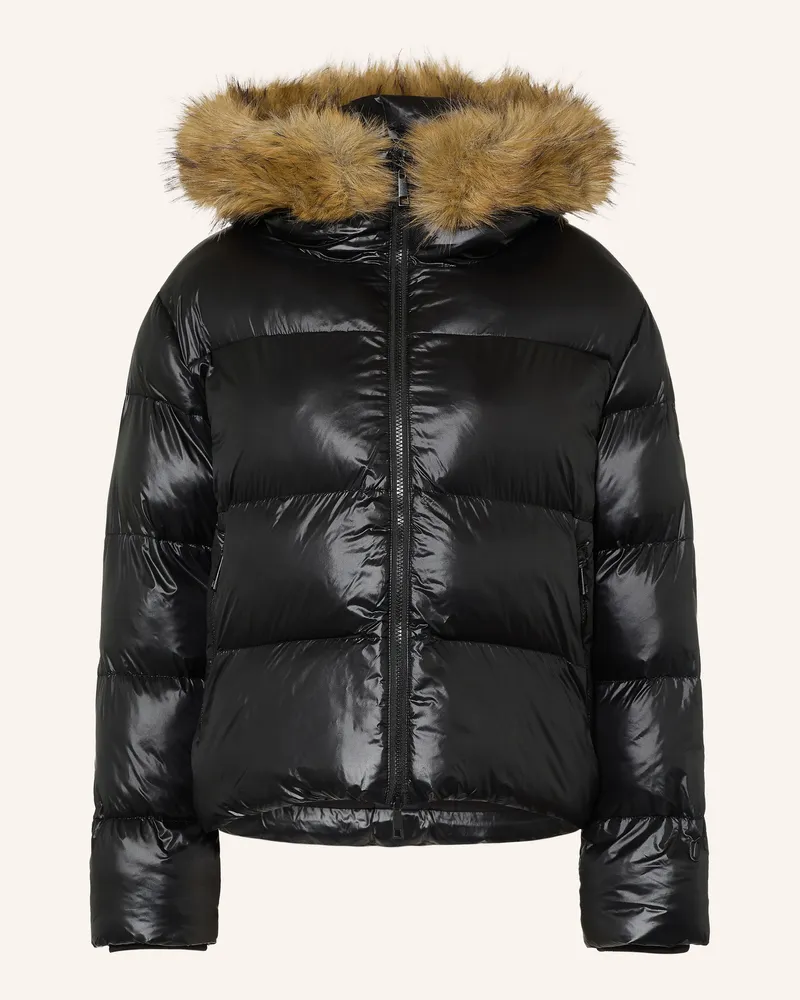 Darling Harbour Steppjacke Mit Kunstfell schwarz Black