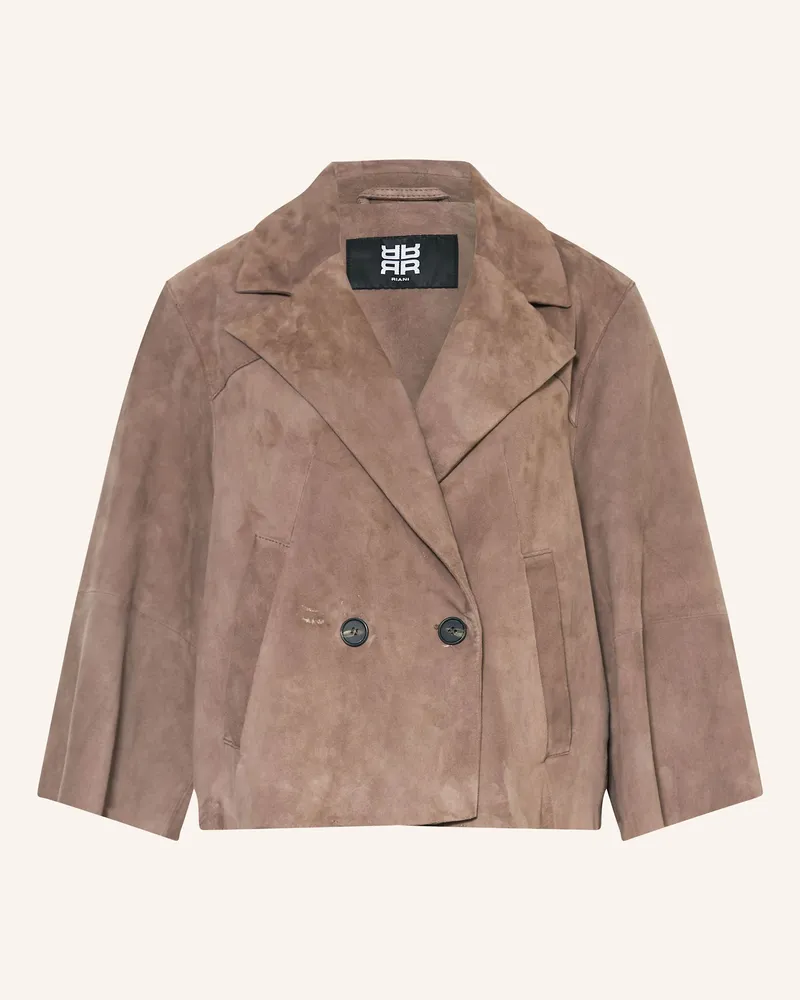 Riani Lederjacke mit 3/4-Arm Dunkelbraun