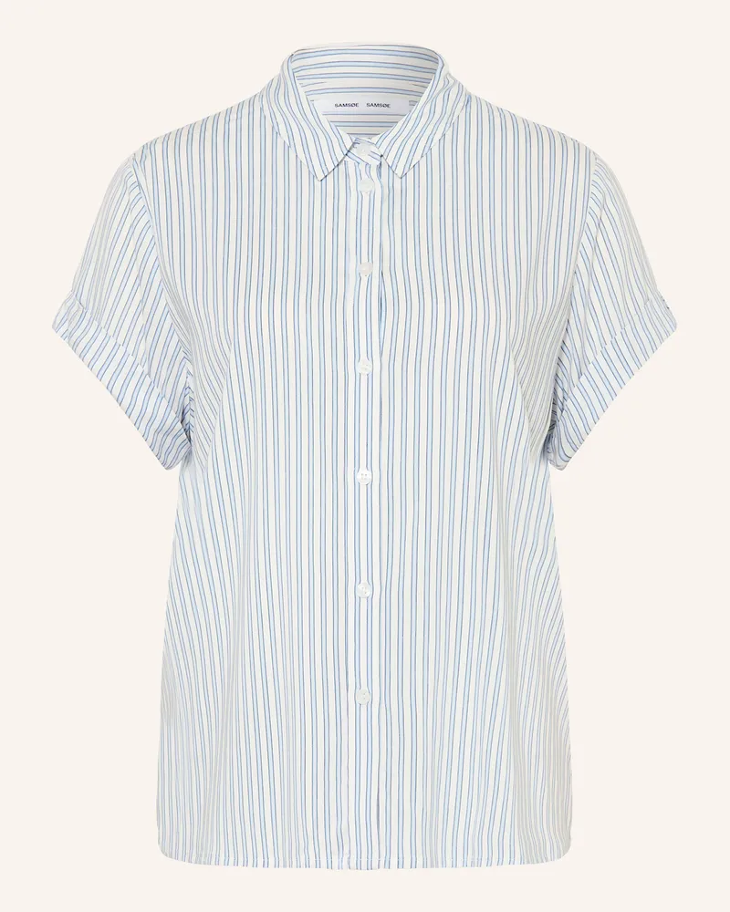 Samsøe & Samsøe Hemdbluse Majan blau Weiss