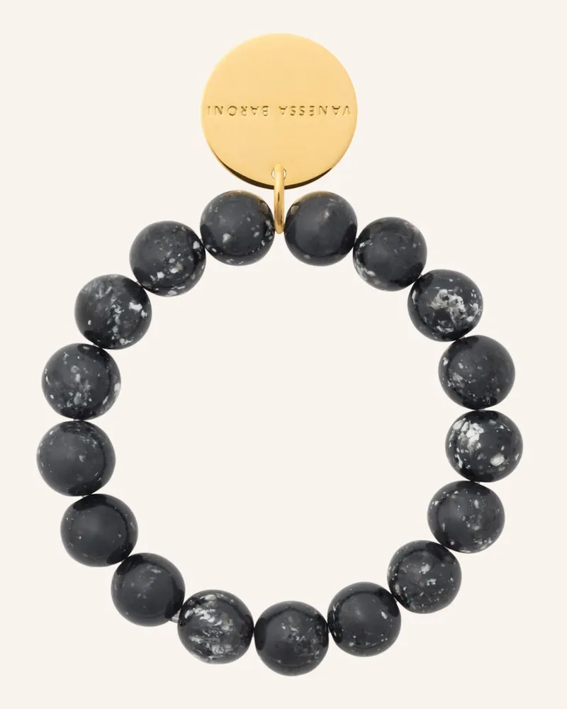 Vanessa Baroni Armbänder Mini Beads Flex Black Marble By Glambou gold Gold