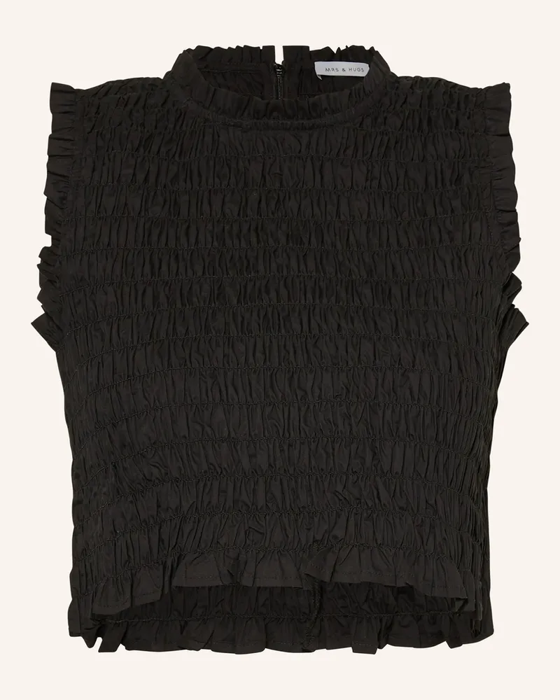 Mrs & HUGS Cropped-Top Schwarz