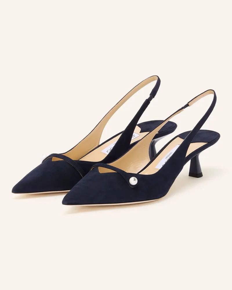 Jimmy Choo Slingpumps Amita 45 blau Dunkelblau