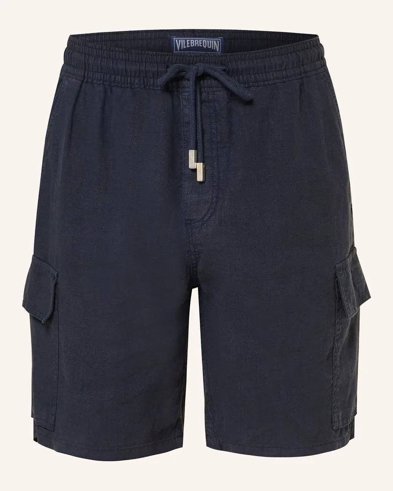 Vilebrequin Cargoshorts THALASSA aus Leinen Dunkelblau