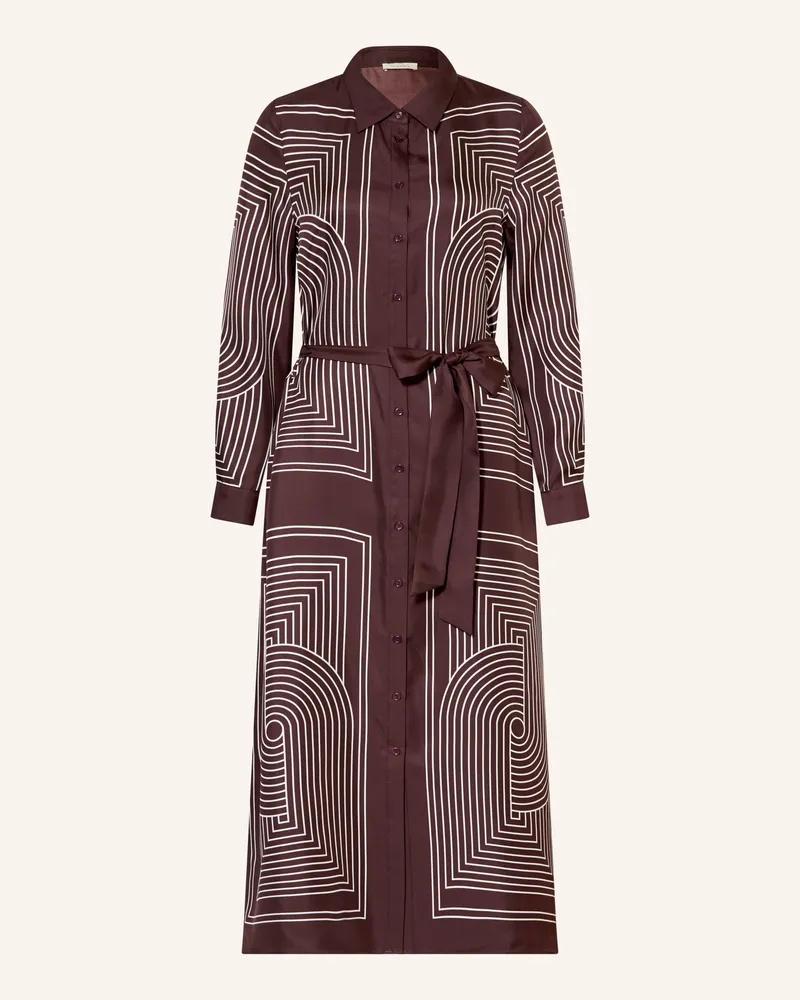 lilienfels Hemdblusenkleid Aus Seide braun Dunkelbraun