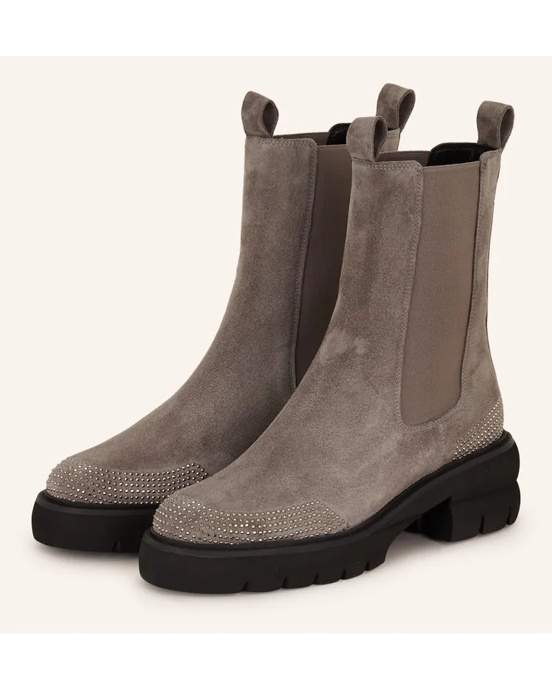 Kennel & Schmenger Chelsea-Boots PROOF mit Schmucksteinen Grau