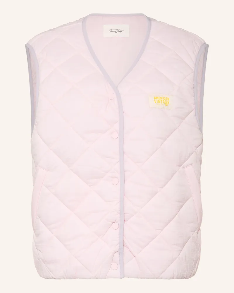 American Vintage Steppweste Yupibam rosa Hellrosa