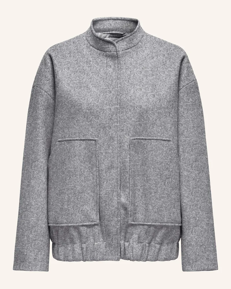 only Oversized-Blouson aus Flanell Grau