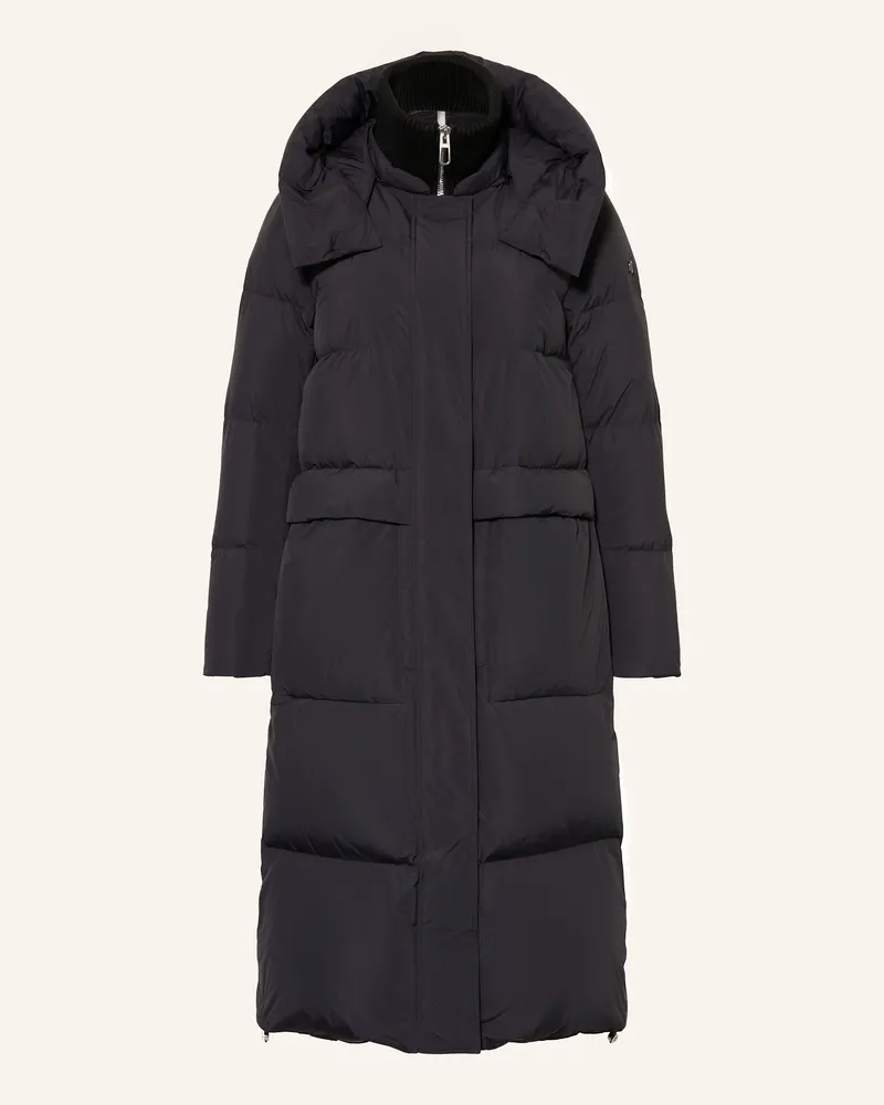 DUNO Daunenmantel Fully Mit Abnehmbarer Kapuze schwarz Schwarz