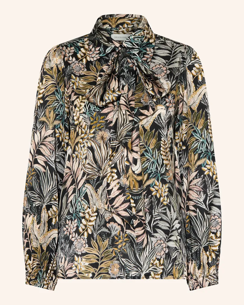 Kudibal Blusenshirt KIKKIDEA aus Seide mit abnehmbarer Schluppe Schwarz