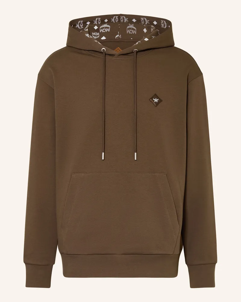 MCM Hoodie gruen Dunkelbraun