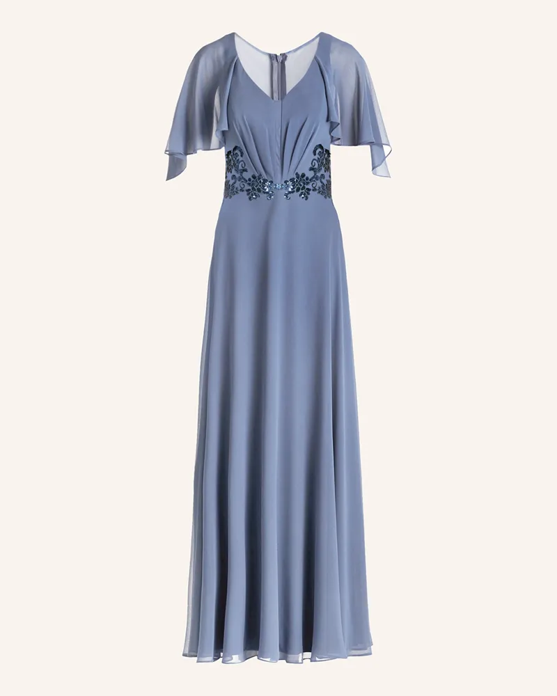 Vera Mont Abendkleid mit Pailletten Blaugrau