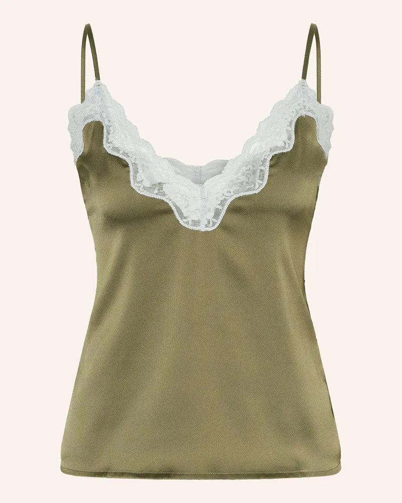 LOVE Stories Schlaftop Pip Aus Satin gruen Khaki