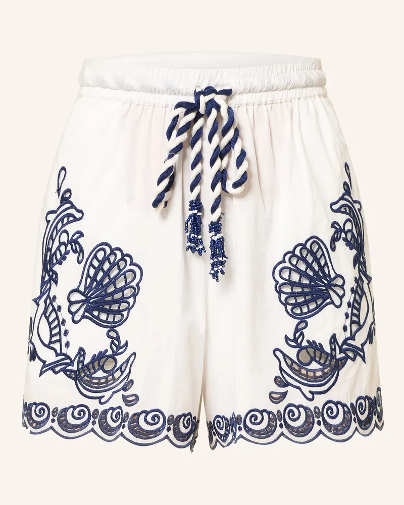 FARM Rio Shorts Garden Tiles Mit Lochspitze blau Weiss