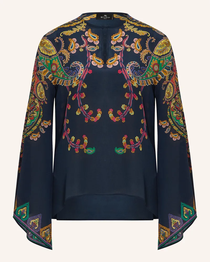 Etro Blusenshirt aus Seide Dunkelblau