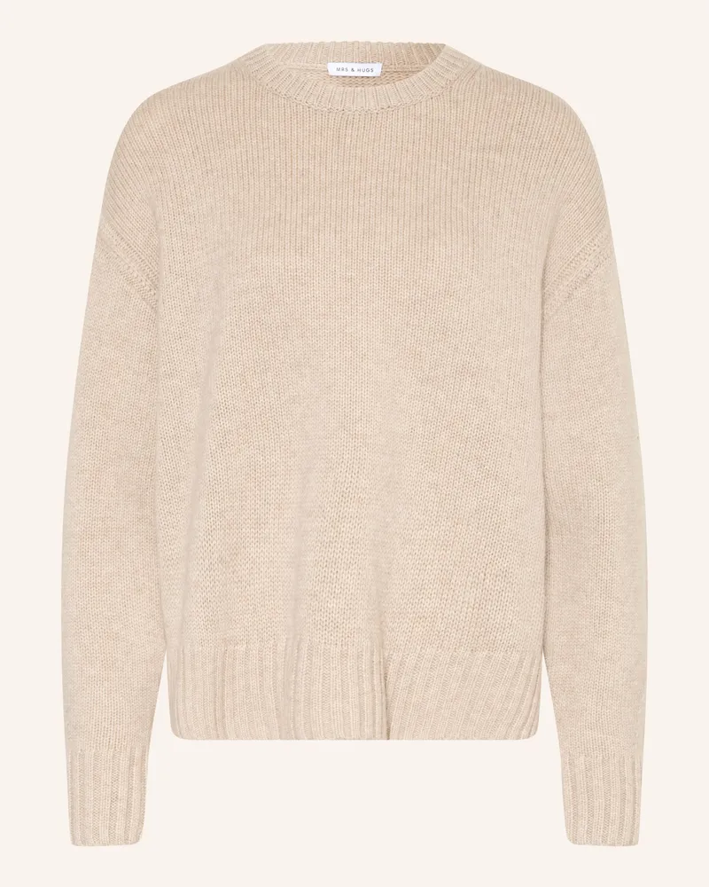 Mrs & HUGS Oversized-Pullover Mit Cashmere beige Beige