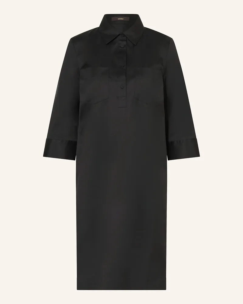 windsor. Hemdblusenkleid mit 3/4-Arm Schwarz