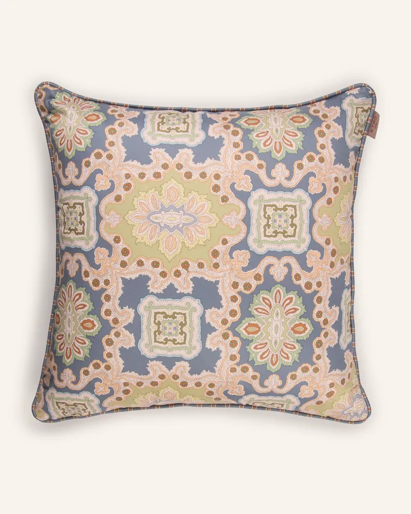 Etro Dekokissen Aus Satin blau Blaugrau