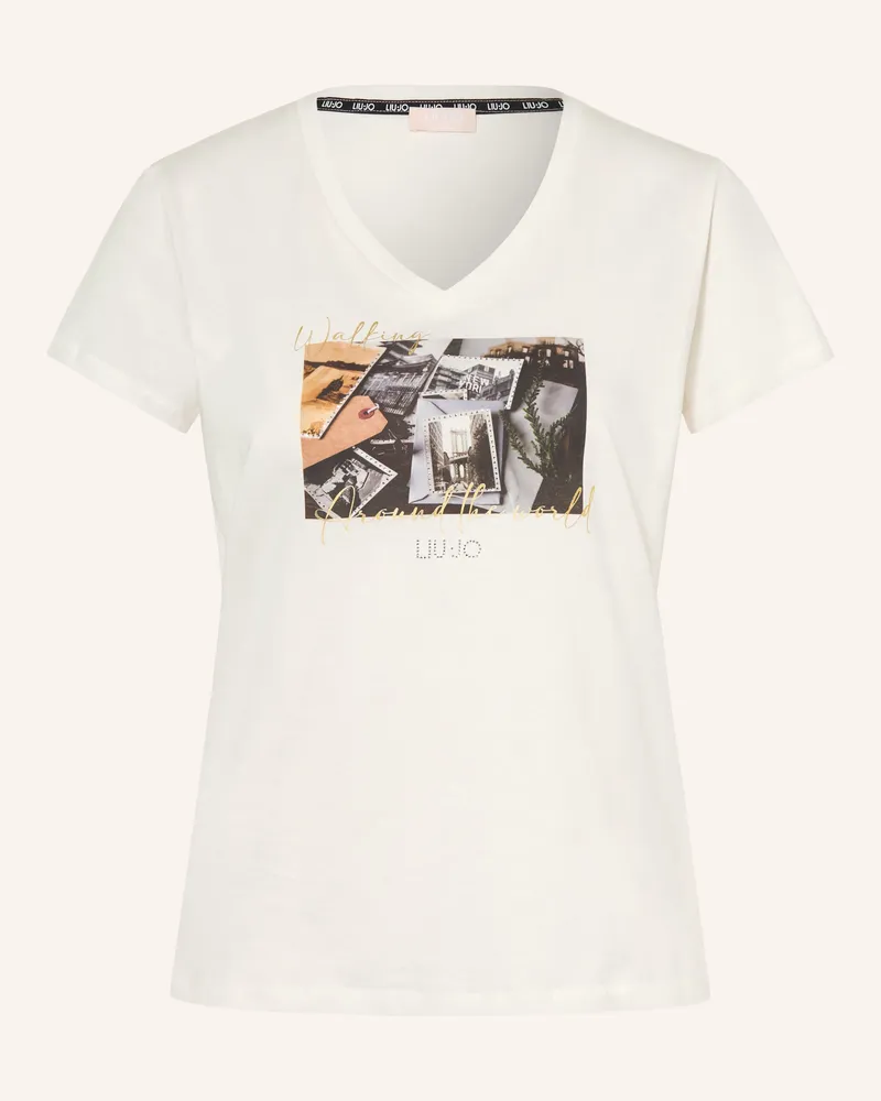 Liu Jo T-Shirt mit Schmucksteinen Weiss