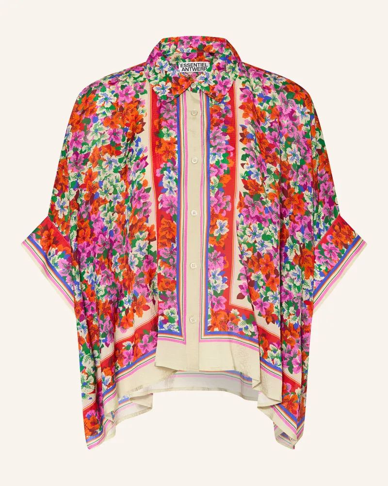 Essentiel Oversized-Hemdbluse Jirt Mit Seide Und 3/4-Arm orange Rot