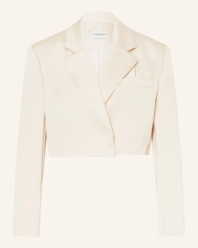 Claudie Pierlot Cropped-Blazer weiss Ecru