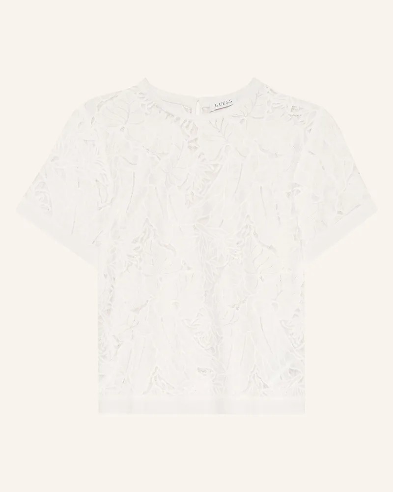 Guess T-Shirt Cassandre Aus Mesh weiss Weiss