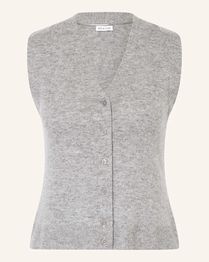 Mrs & HUGS Strickweste mit Cashmere Grau